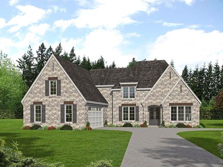 Country European Farmhouse French Country Traditional Elevation of Plan 40836