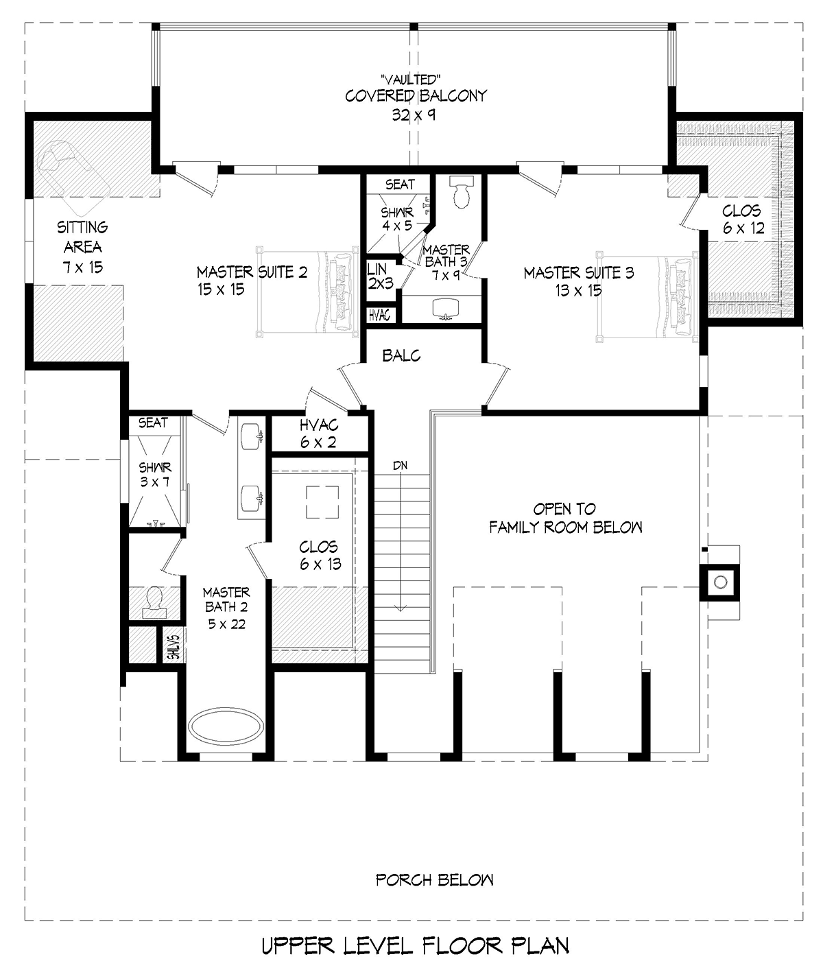 Cabin Cottage Country Southern Level Two of Plan 40841