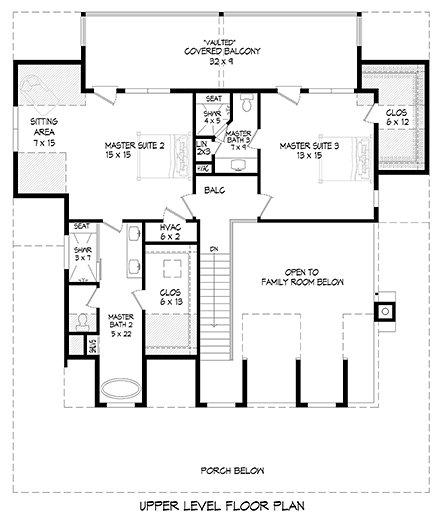 House Plan 40841 Second Level Plan