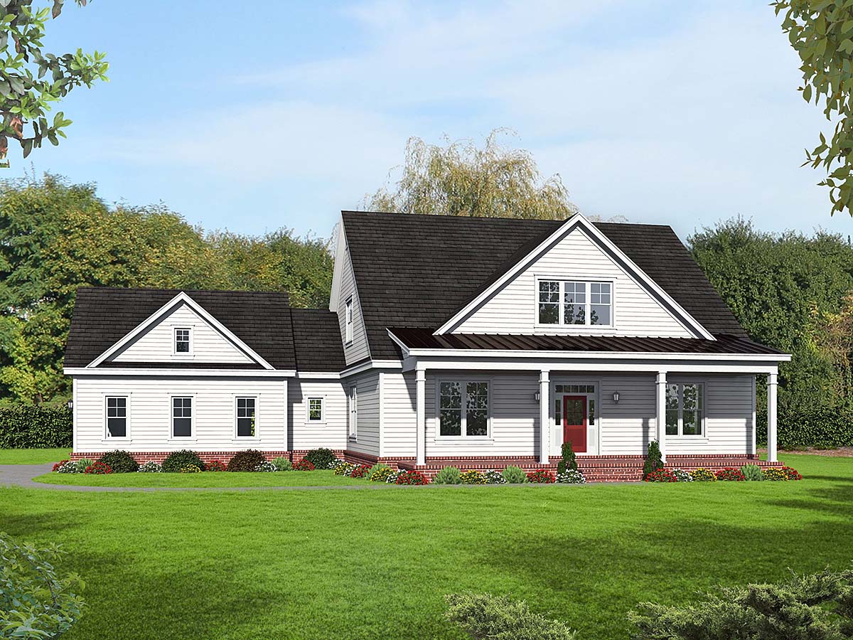 Country Plan with 2400 Sq. Ft., 3 Bedrooms, 2 Bathrooms, 2 Car Garage Elevation