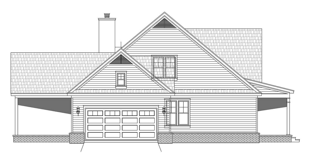 Country Plan with 2400 Sq. Ft., 3 Bedrooms, 2 Bathrooms, 2 Car Garage Picture 3
