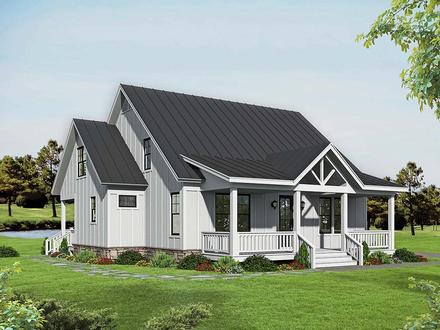 Bungalow Cabin Cottage Country Elevation of Plan 40846