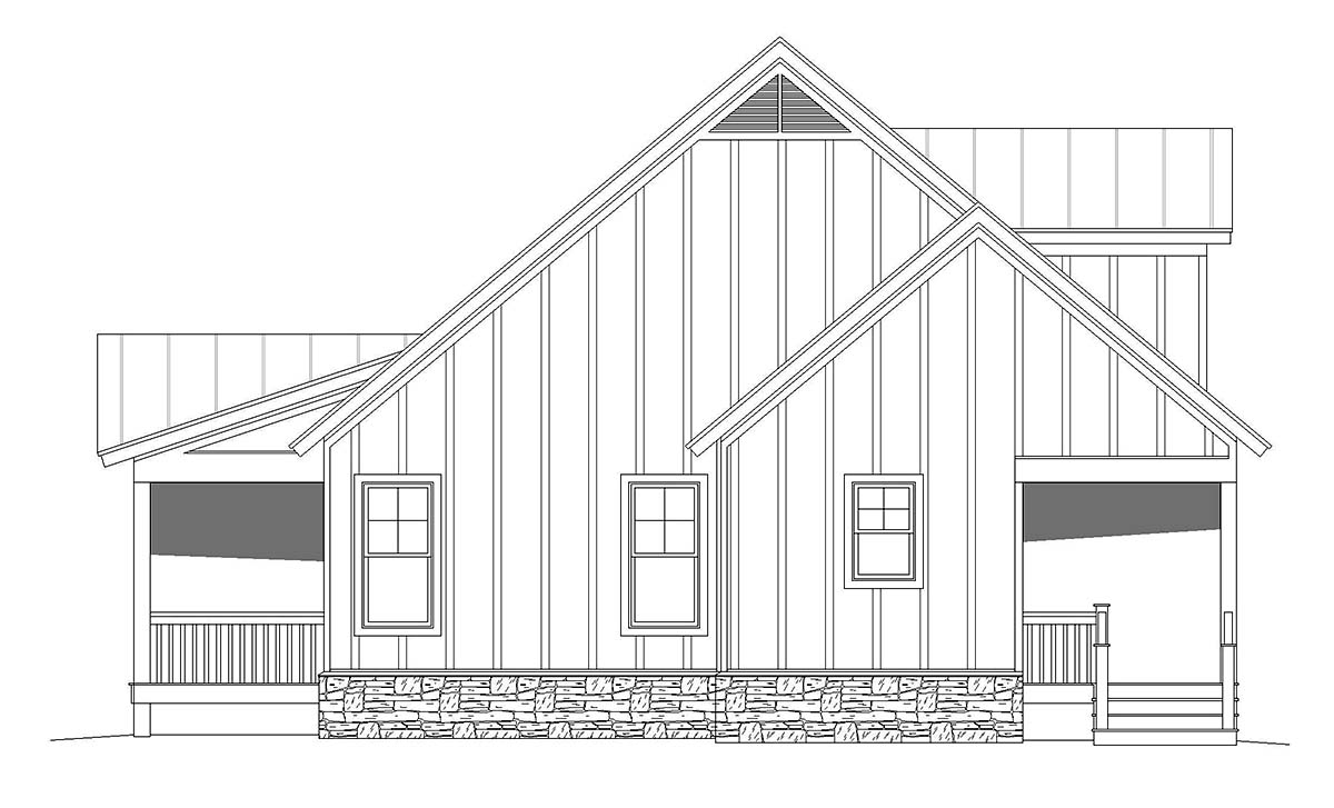 Bungalow, Cabin, Cottage, Country Plan with 2227 Sq. Ft., 3 Bedrooms, 3 Bathrooms Picture 2
