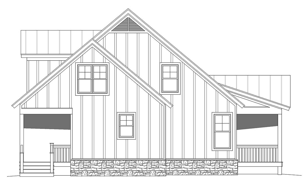 Bungalow, Cabin, Cottage, Country Plan with 2227 Sq. Ft., 3 Bedrooms, 3 Bathrooms Picture 3