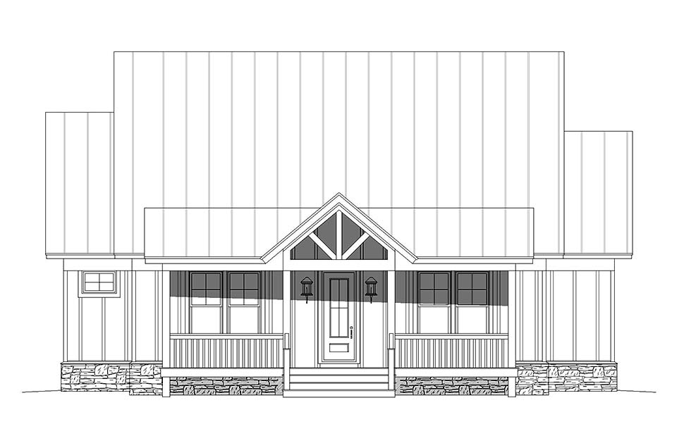 Bungalow, Cabin, Cottage, Country Plan with 2227 Sq. Ft., 3 Bedrooms, 3 Bathrooms Picture 4