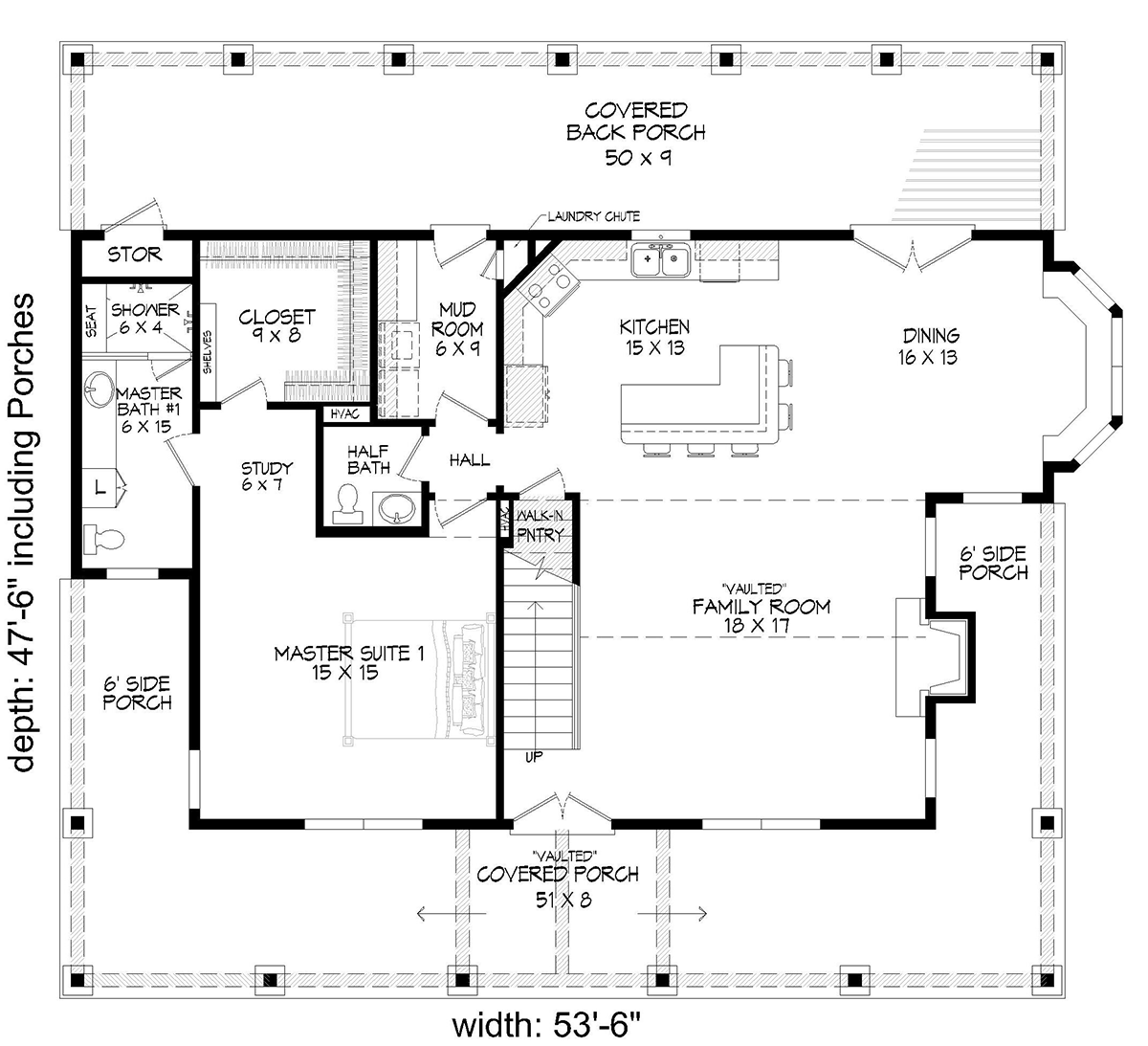 Bungalow Cottage Country Level One of Plan 40847