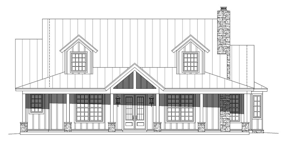 Bungalow, Cottage, Country Plan with 2250 Sq. Ft., 3 Bedrooms, 4 Bathrooms Picture 4