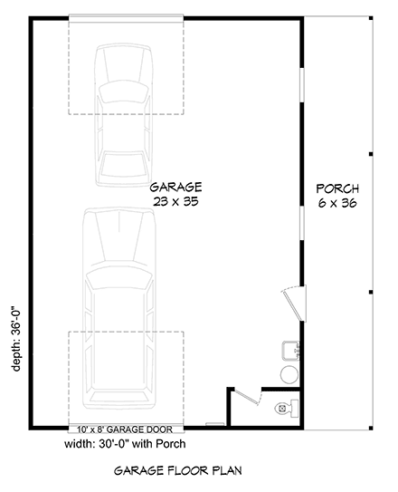 Garage Plan 40851 - 2 Car Garage First Level Plan