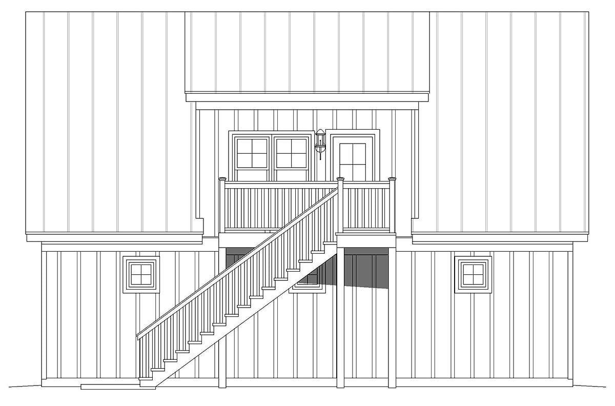 Country Ranch Rear Elevation of Plan 40852