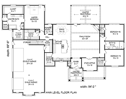 House Plan 40853 First Level Plan