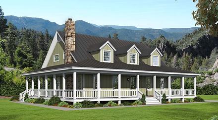 Country Farmhouse Traditional Elevation of Plan 40857