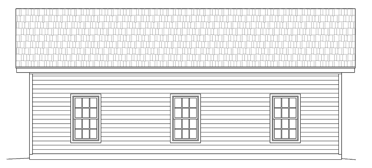 Country Ranch Traditional Rear Elevation of Plan 40858