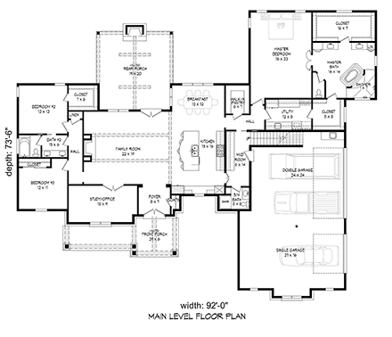 House Plan 40860 First Level Plan