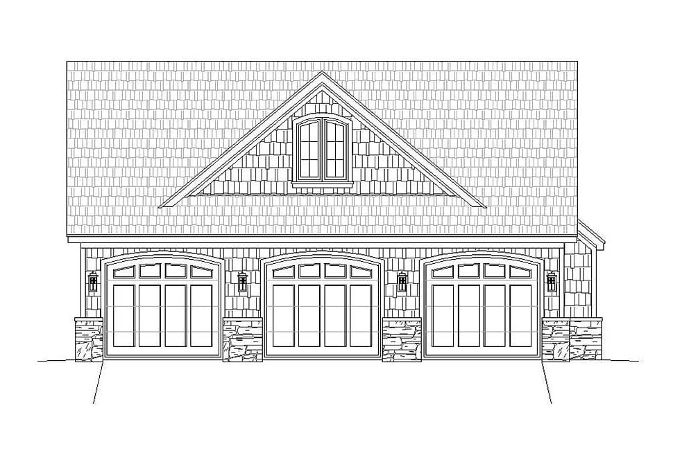 Country, Craftsman, Farmhouse, Traditional Plan with 2950 Sq. Ft., 4 Bedrooms, 3 Bathrooms, 3 Car Garage Picture 5