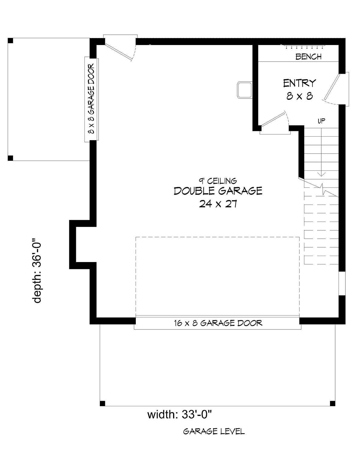 Garage-Living Plan 40862 Level One
