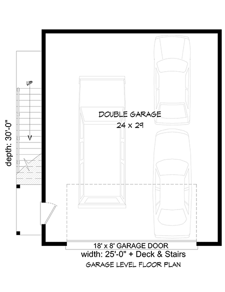 Garage Plan 40865 - 2 Car Garage Apartment First Level Plan