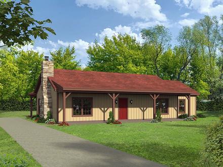 Country Ranch Traditional Elevation of Plan 40868