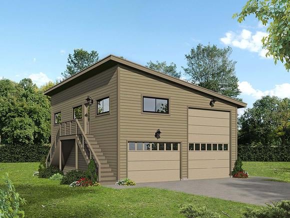 Garage-Living Plan 40869 Elevation