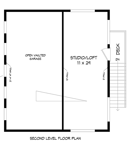 Garage Plan 40870 - 2 Car Garage Second Level Plan