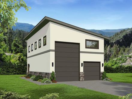 Contemporary Modern Elevation of Plan 40870