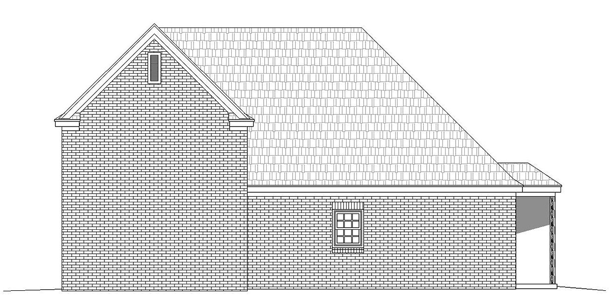 French Country Traditional Rear Elevation of Plan 40872