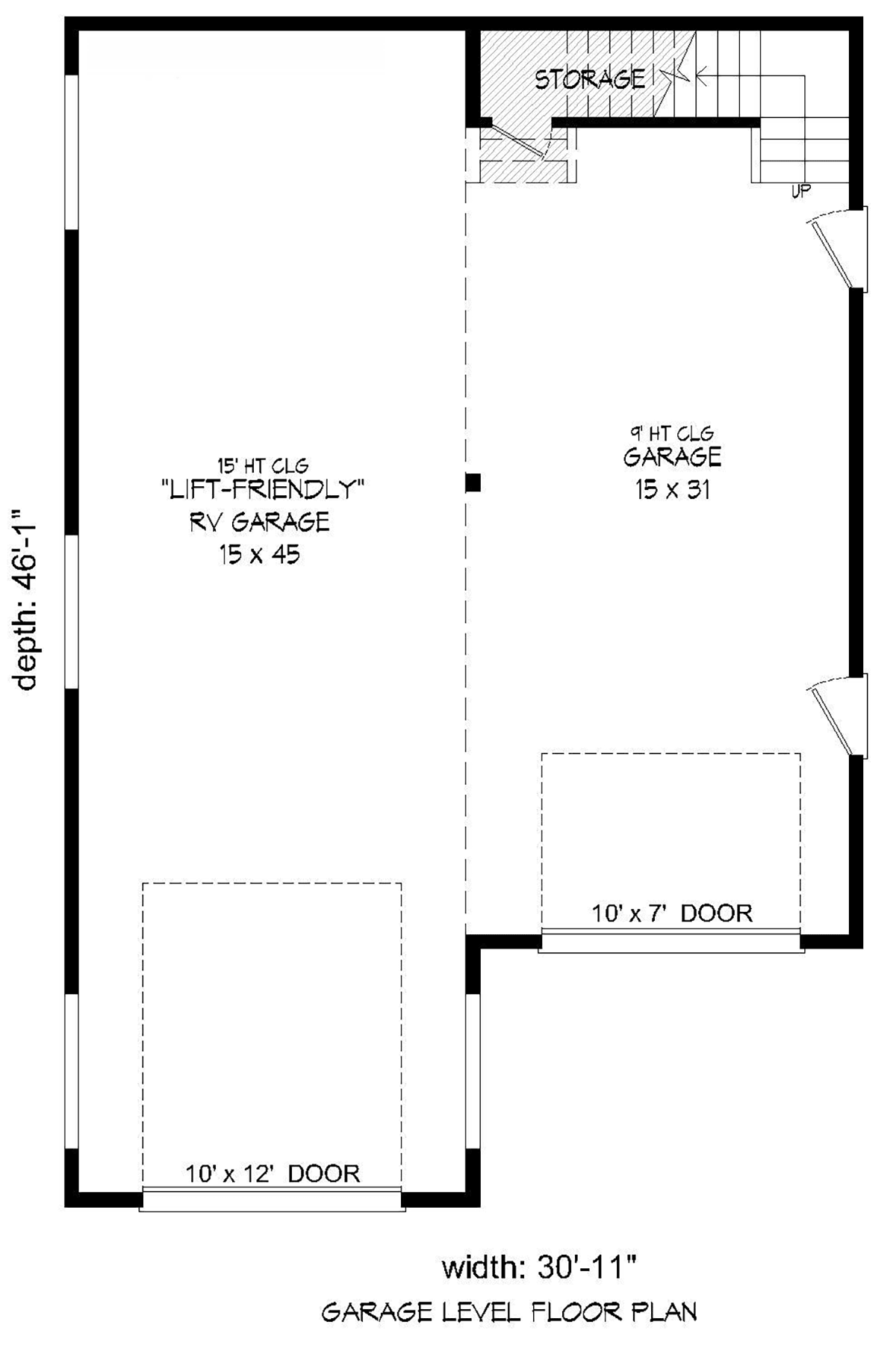 Garage Plan 40873 - 2 Car Garage Level One