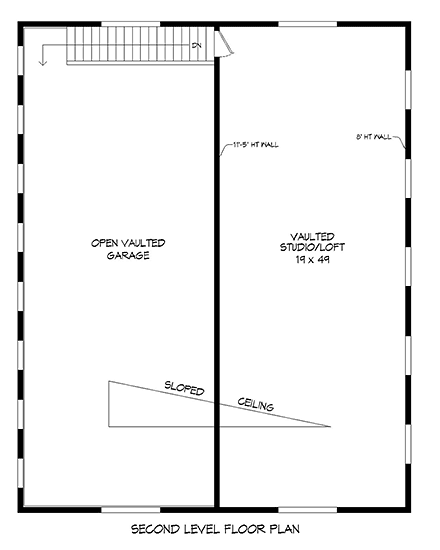 Garage Plan 40874 - 2 Car Garage Second Level Plan