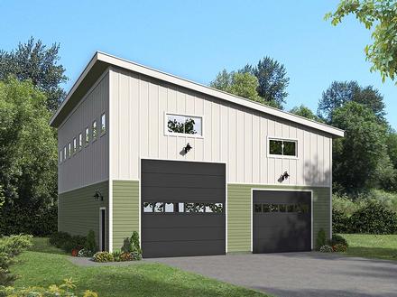 Contemporary Modern Elevation of Plan 40874