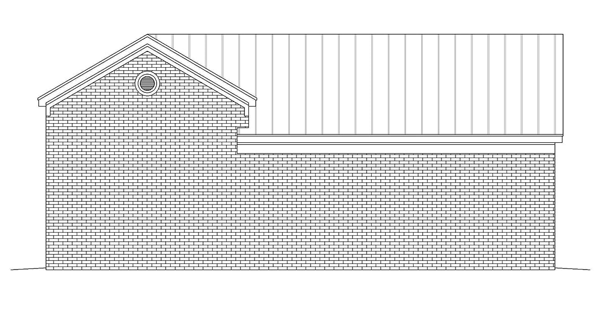 Traditional Rear Elevation of Plan 40875