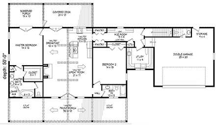House Plan 40876 First Level Plan