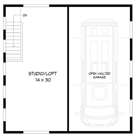 Garage Plan 40878 - 2 Car Garage Second Level Plan