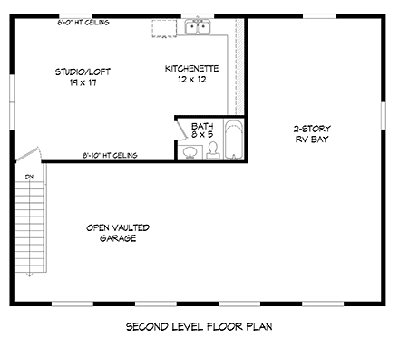 Garage Plan 40881 - 3 Car Garage Second Level Plan