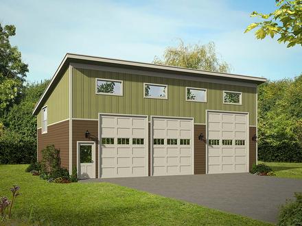 Garage Plan 40881 - 3 Car Garage Elevation