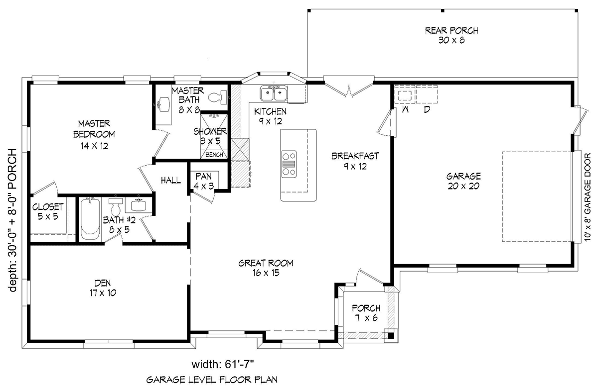 Country Ranch Traditional Level One of Plan 40887