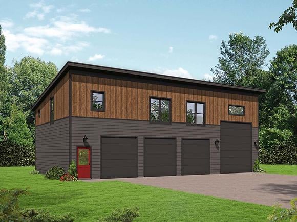 Garage-Living Plan 40889 Elevation