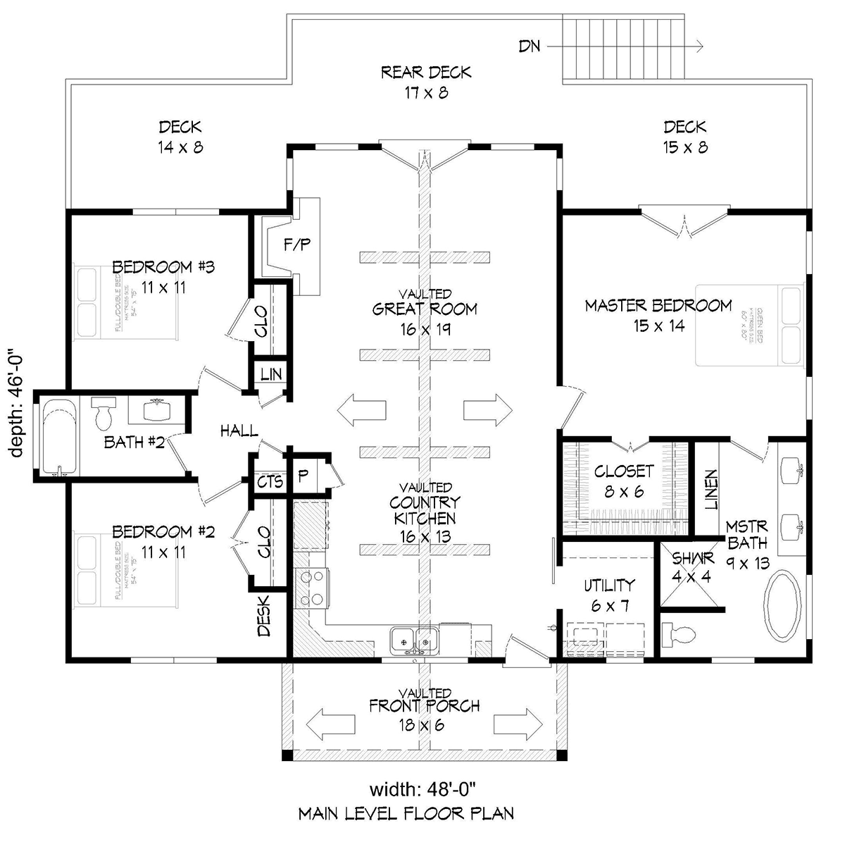Ranch Traditional Level One of Plan 40891