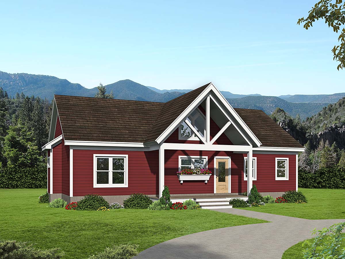 Ranch, Traditional Plan with 1368 Sq. Ft., 3 Bedrooms, 2 Bathrooms Elevation