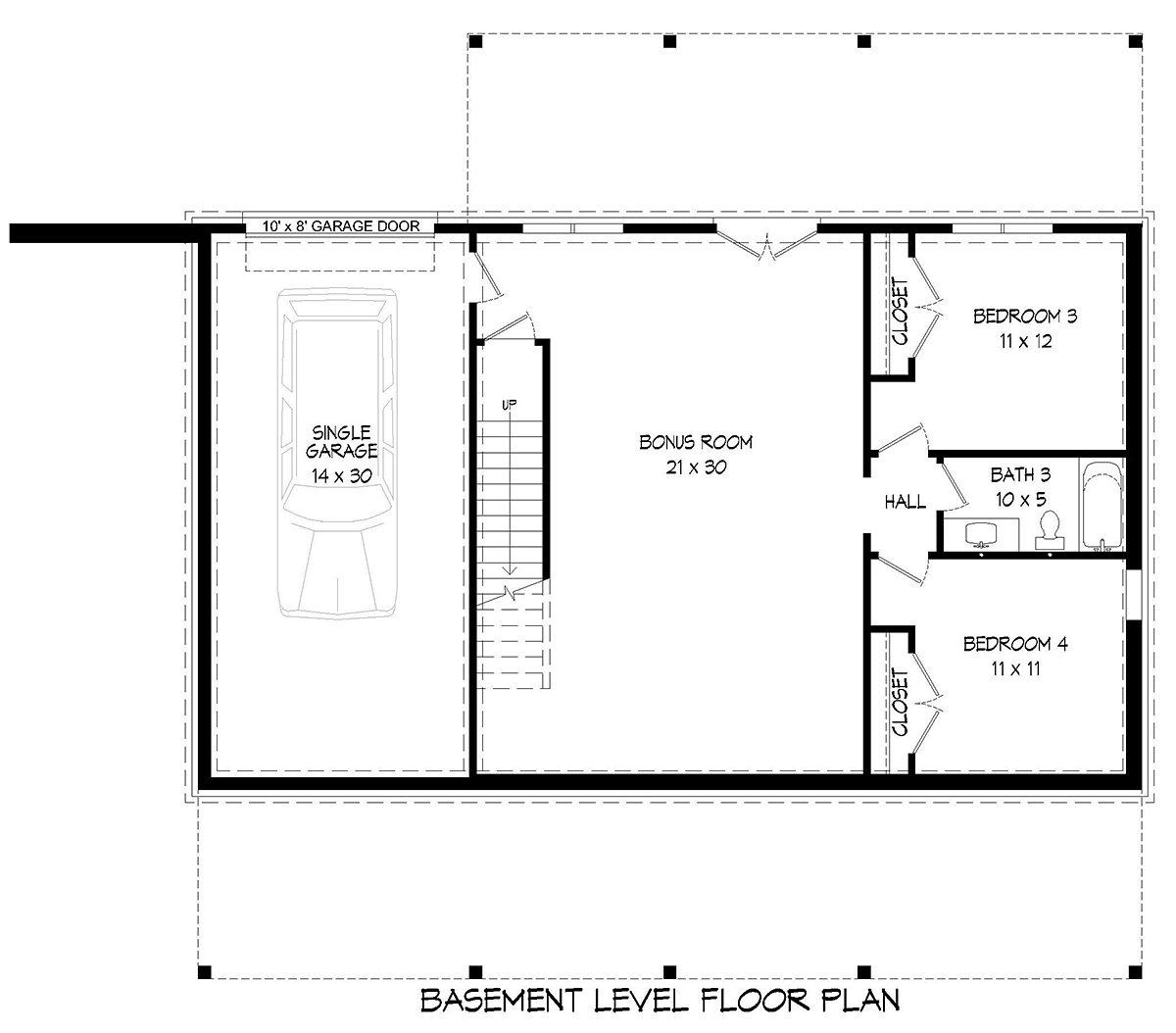 Country Farmhouse Ranch Traditional Lower Level of Plan 40894