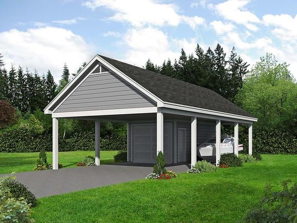 Country, Ranch, Traditional 3 Car Garage Plan 40895 Elevation