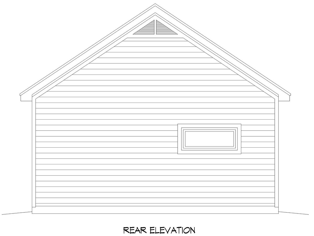 Country, Ranch, Traditional 3 Car Garage Plan 40895 Rear Elevation