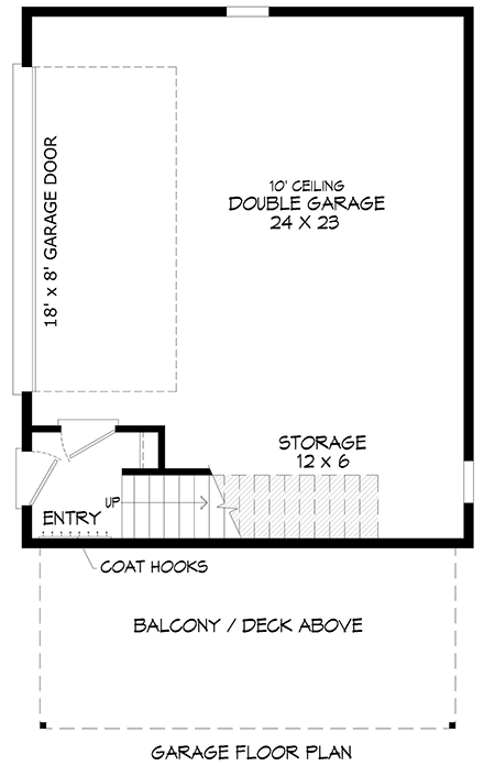 Garage-Living Plan 40897 First Level Plan