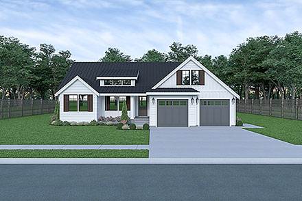 Contemporary Farmhouse Elevation of Plan 40903