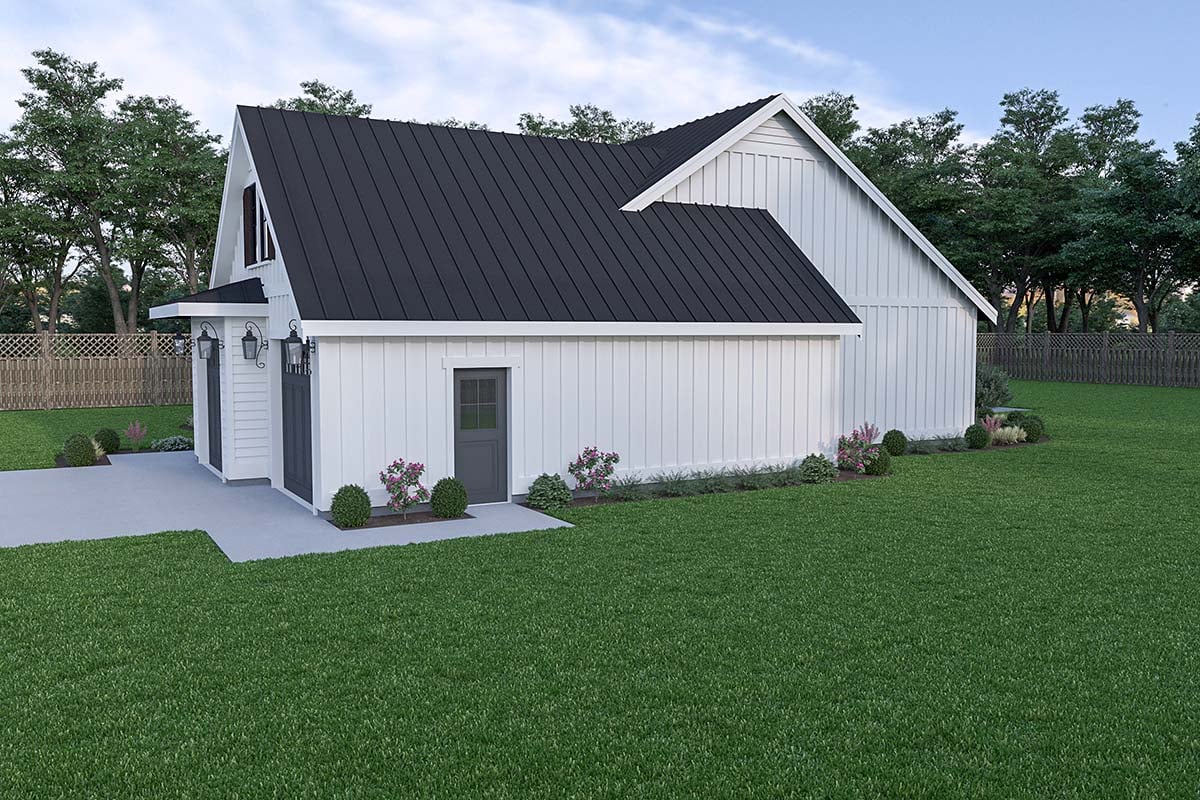 Contemporary, Farmhouse Plan with 2034 Sq. Ft., 3 Bedrooms, 2 Bathrooms, 2 Car Garage Picture 2
