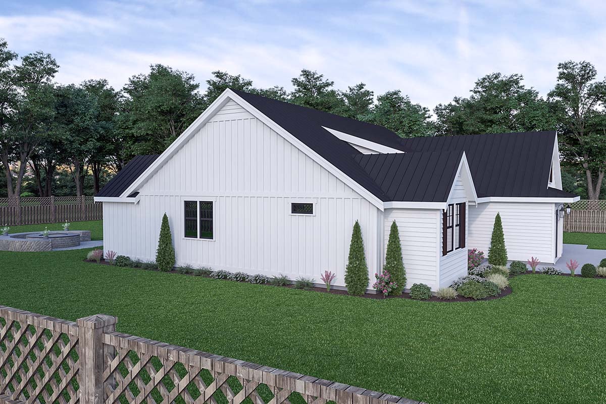 Contemporary, Farmhouse Plan with 2034 Sq. Ft., 3 Bedrooms, 2 Bathrooms, 2 Car Garage Picture 3
