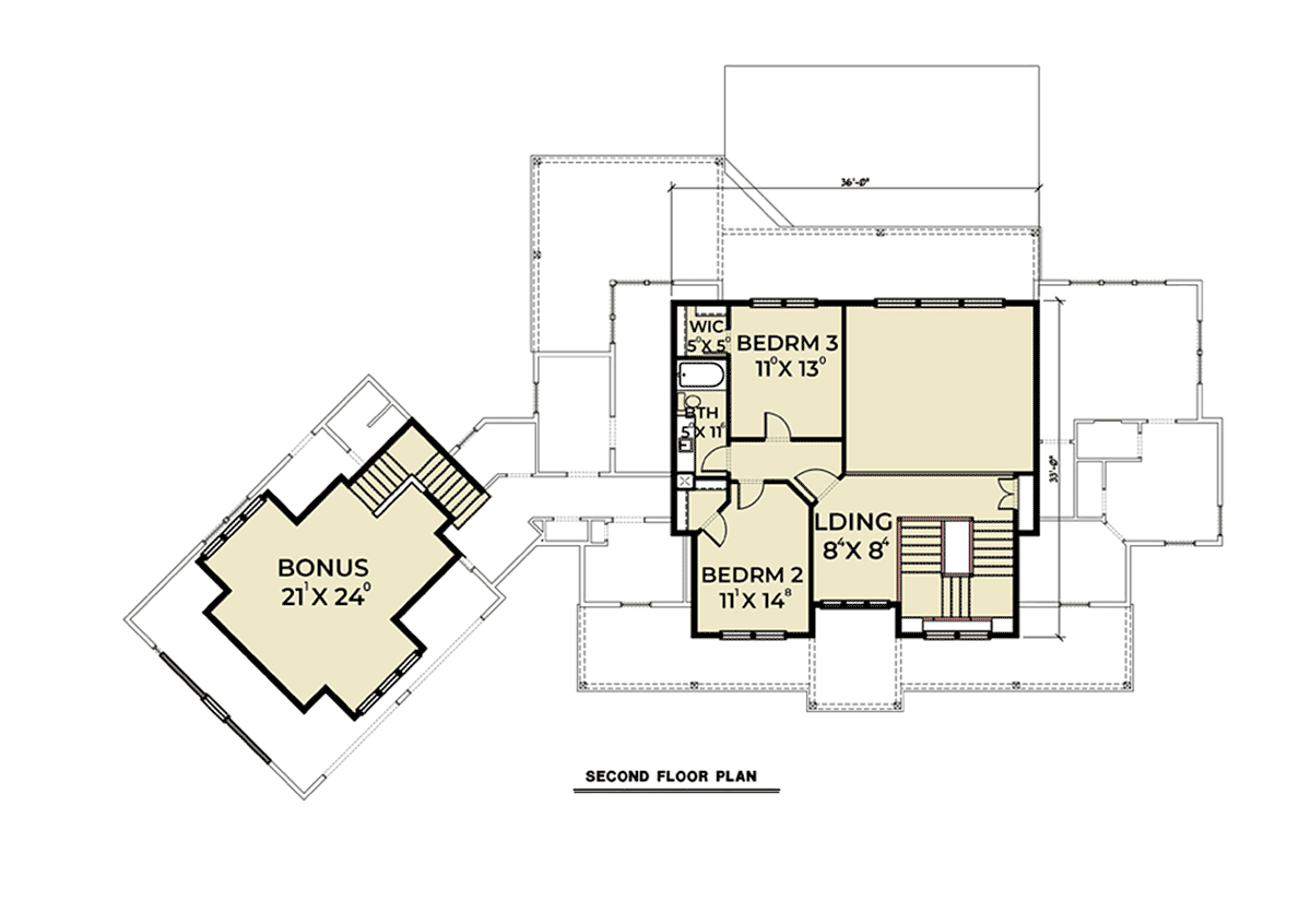 Farmhouse Level Two of Plan 40905