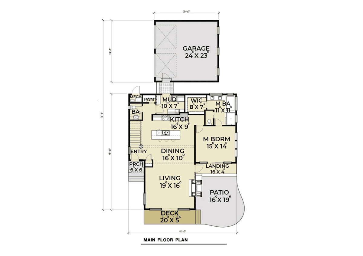 Contemporary Level One of Plan 40910
