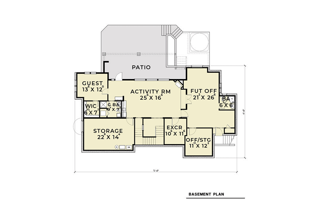 European Farmhouse Lower Level of Plan 40911