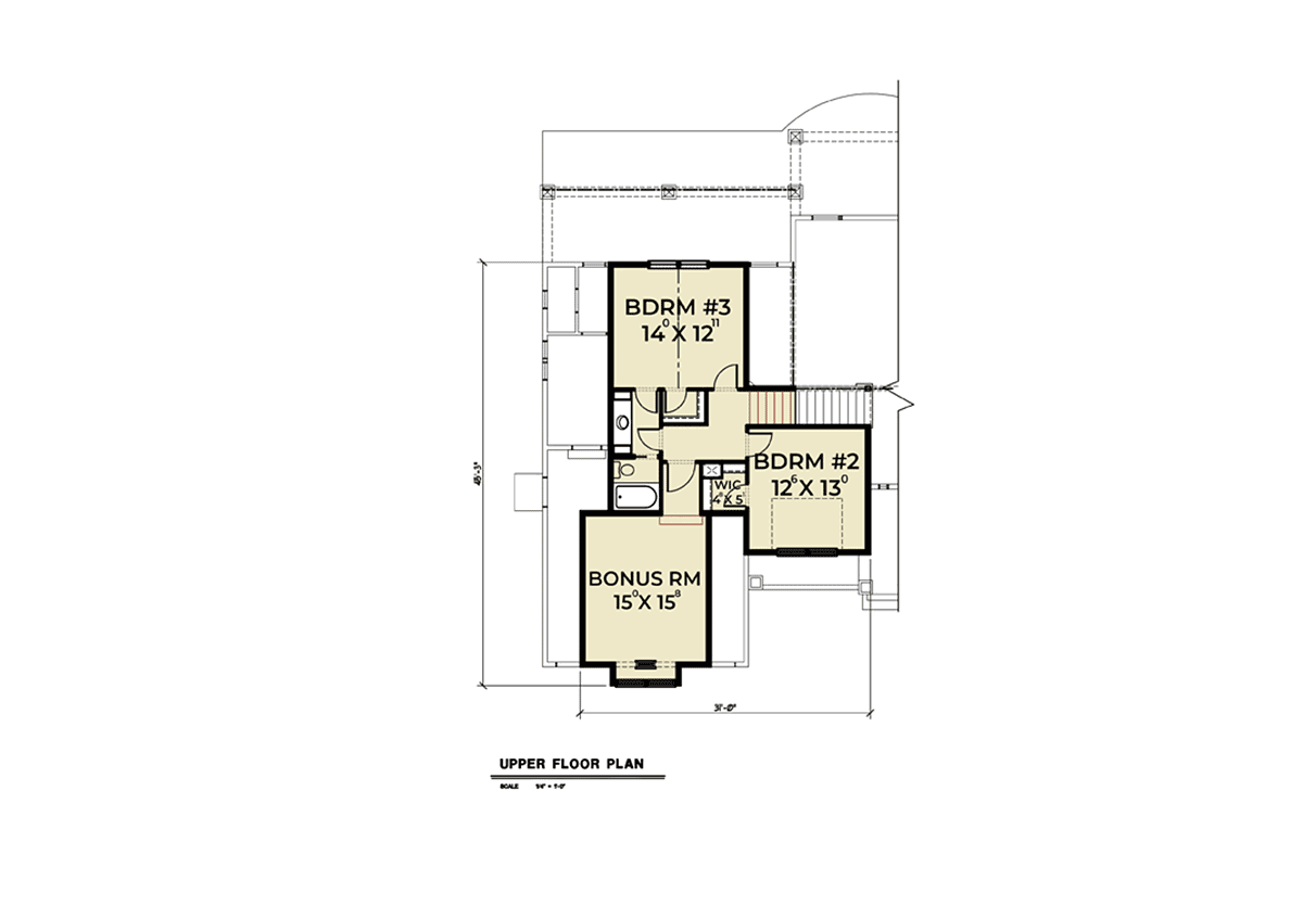 Coastal Cottage Craftsman Level Two of Plan 40912