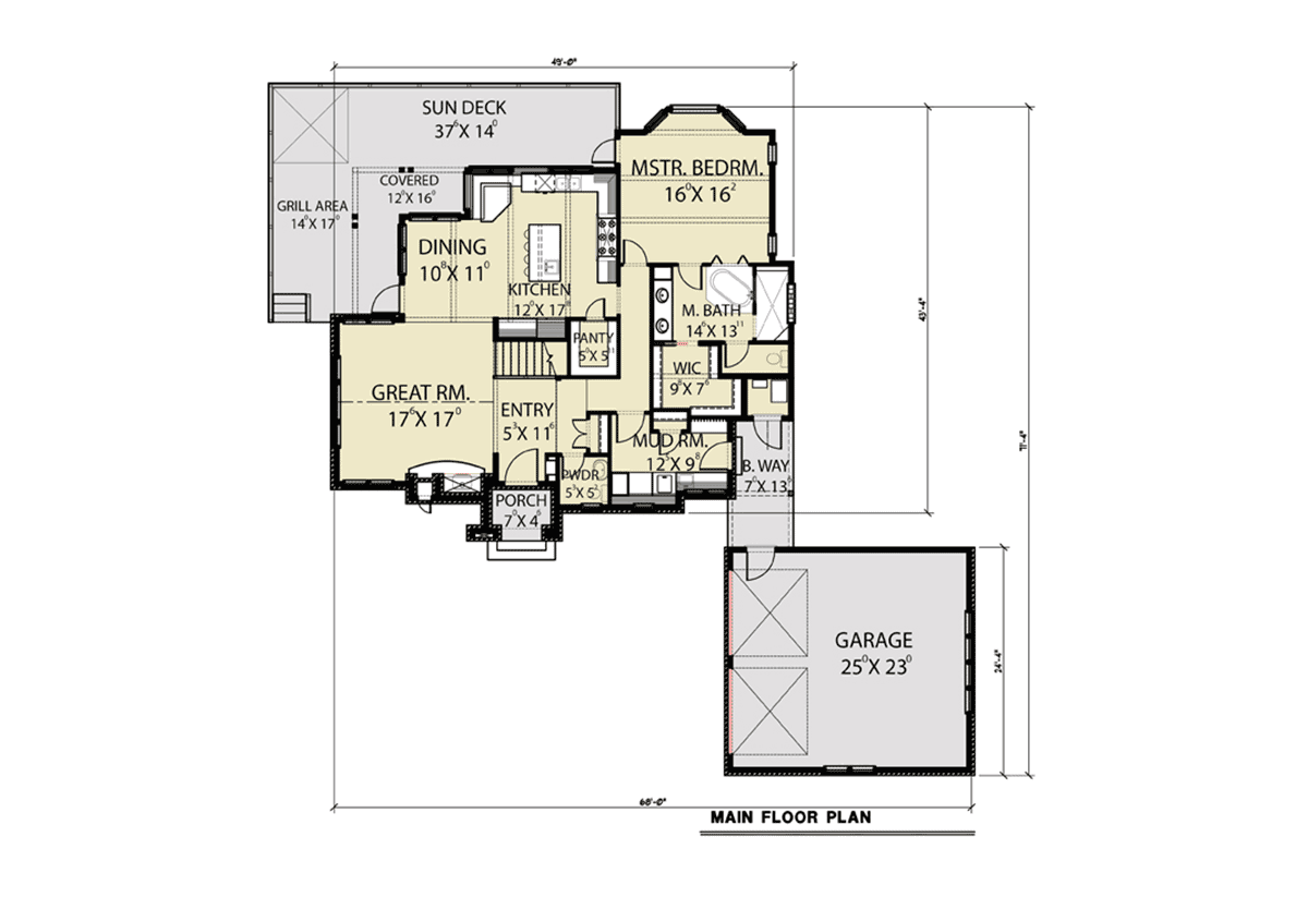 Cottage Tudor Victorian Level One of Plan 40913