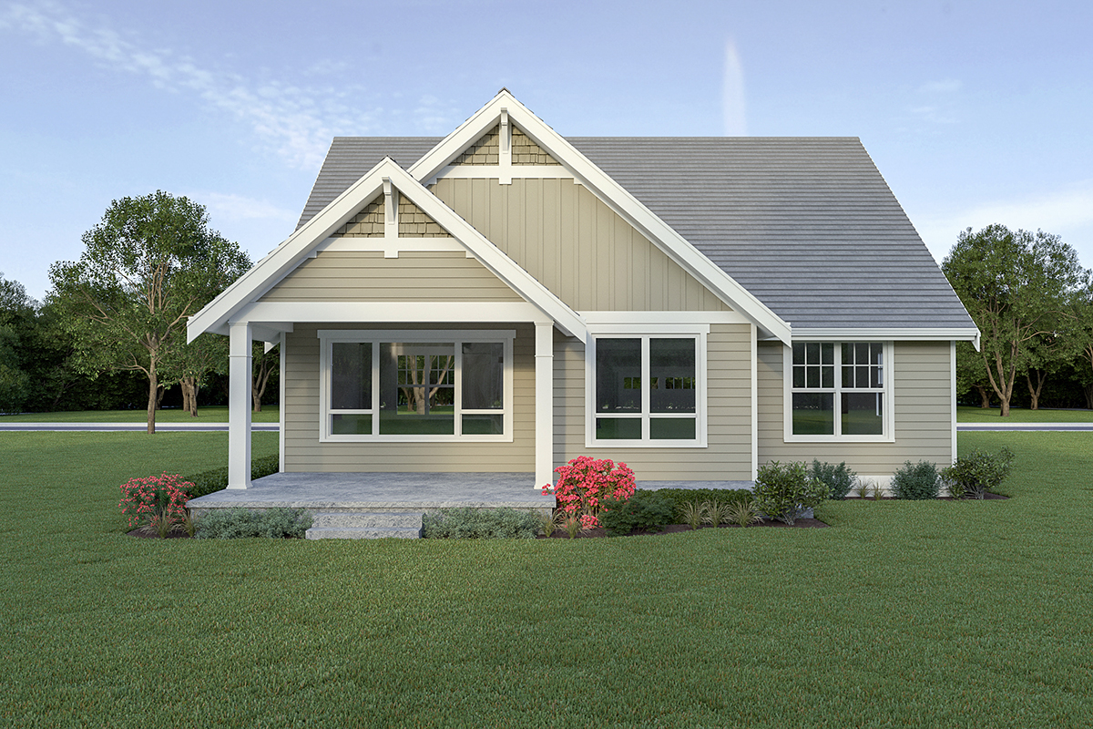 Country Craftsman Rear Elevation of Plan 40914